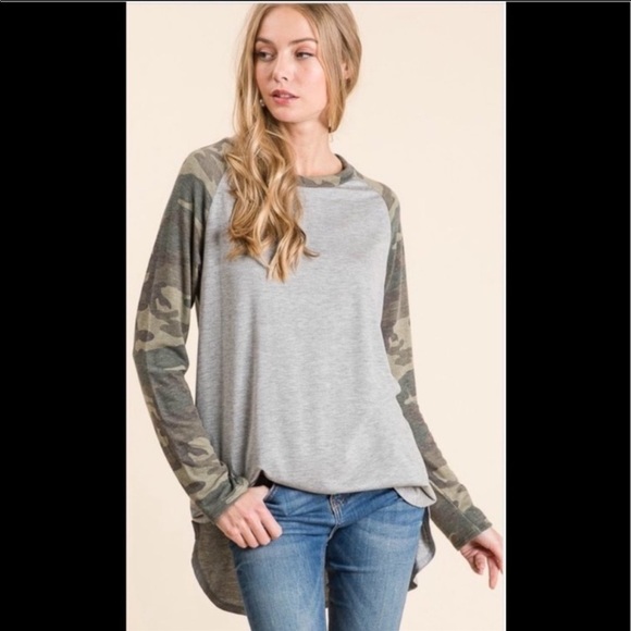 Gray Camo Long Sleeve T Shirt - Picture 5 of 5